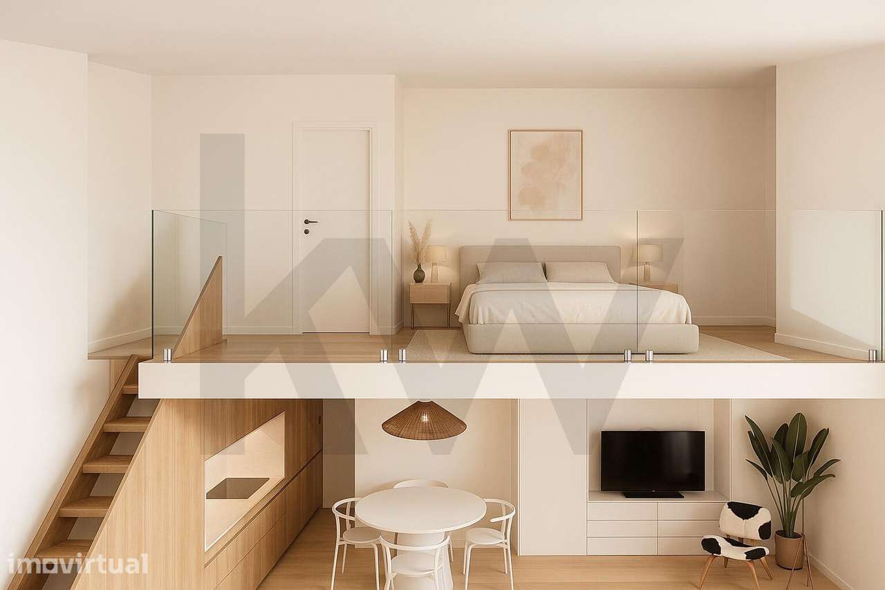 Vila Maia – T1 Mezzanine Contemporâneo no Coração de Lisboa, entre Tra - Grande imagem: 4/15
