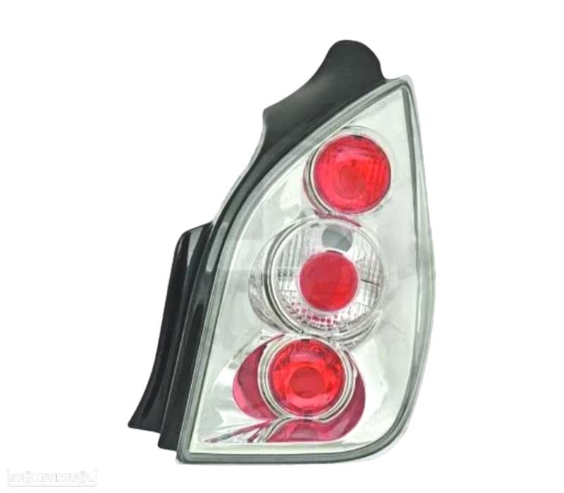 FAROLINS TRASEIROS CITROEN C2 03-10 LOOK LEXUS CROMADO - 2