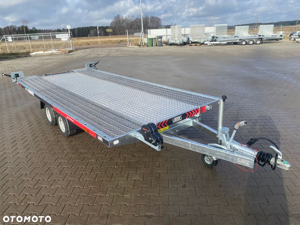 Lorries DOSTAWA! Przyczepa Laweta PLI27-4521 wym. 450x201cm Przyczepa do przewozu aut, UCHYLNA! Zintegrowane najazdy, FULL LED, 2 osie, podłoga aluminiowa DMC 2700kg - 5