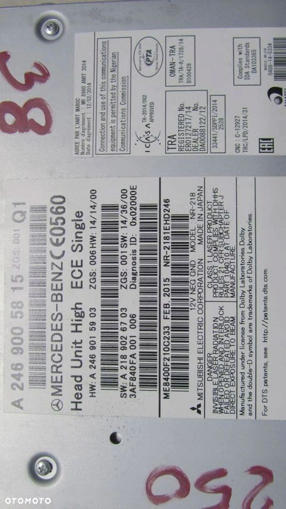 MERCEDES CLA W117 RADIO NAWIGACJA A2469005815 - 3