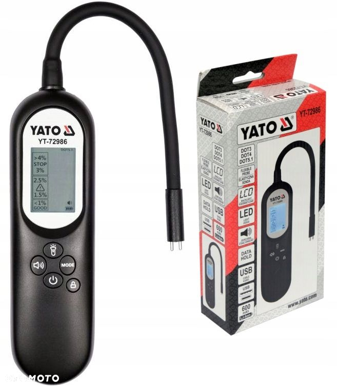 YATOTESTER CYFROWY MIERNIK PŁYNU HAMULCOWEGO LCD - 10