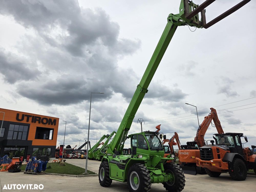 Merlo CA SI O MACARA de 12t, P120.10, ridica 12t la 5m si 7t la 10m, 1.164h, 2018, furci, cupa 3,5mc, Masa operational 15,6t, sistem protectie cu 3 camere/parte, protectie cabina, Aer cond, cilindri de MACARA, posibil leasing 2 ani, PROMOTIE 93.900 EUR+Tva - 5