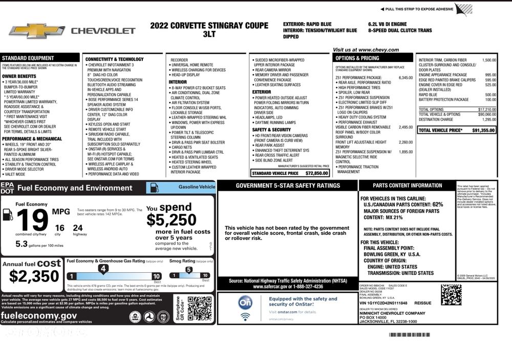Chevrolet Corvette Stingray 3LT 6.2 V8 Automatik - 14