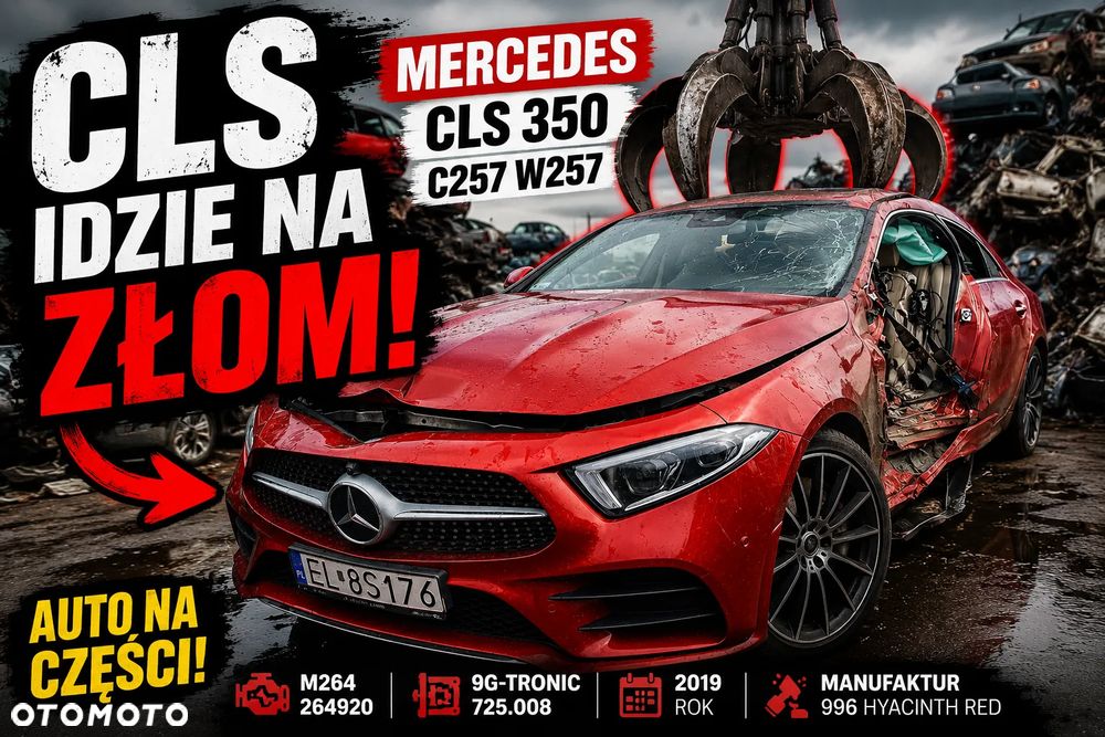 Auto na części 692106889 mercedes cls 350 c257 w257 2019 silnik m264 264920 skrzynia 9g tronic 725008 drzwi maska zderzak błotnik klapa bagażnika lampa led reflektor led lusterko fotel airbag deska rozdzielcza konsola środkowa kierownica moduły sterowniki ecu komputer pdc radar kamera chłodnica wentylator turbosprężarka alternator rozrusznik pompa wody przepustnica kolektor wał półoś dyferencjał piasta wahacz amortyzator sprężyna zacisk tarcza hamulcowa nadkole pas przedni belka atrapa grill listwy uszczelki szyba podsufitka tapicerka skóra exclusive manufaktur 500 955 hyacinth red 996 czerwień hiacyntowa części używane oryginalne mercedes benz c257 w257 cls350 cls 350 mercedes na części auto na części - 2