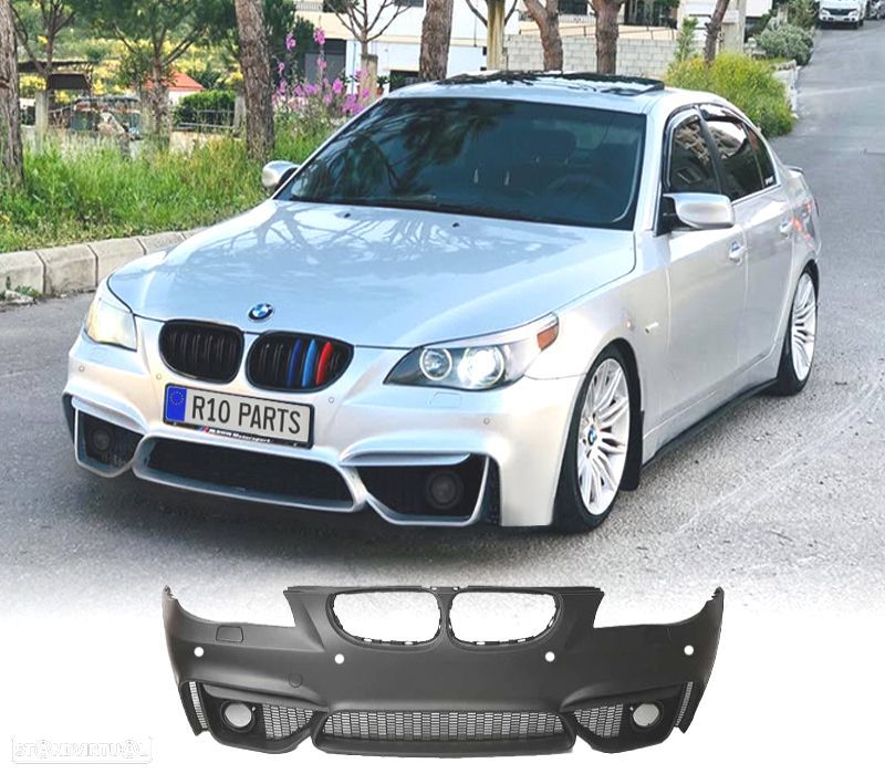 PARA-CHOQUES FRONTAL BMW E60 E61 03-07 LOOK M4 PDC NEVOEIRO ABS - 1
