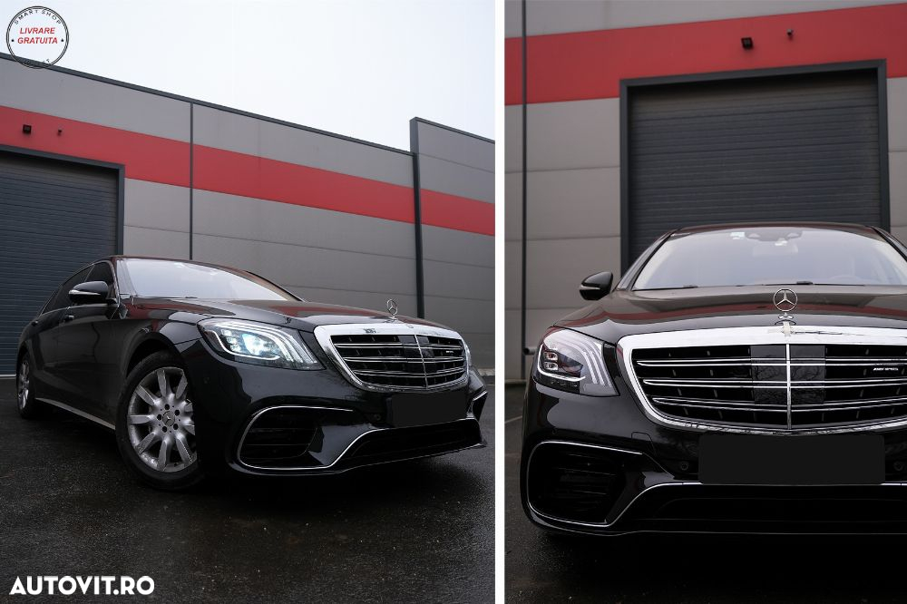 Pachet Exterior Mercedes S-Class W222 Facelift (2013-06.2017) S63 Design Cu Grila - livrare gratuita - 24