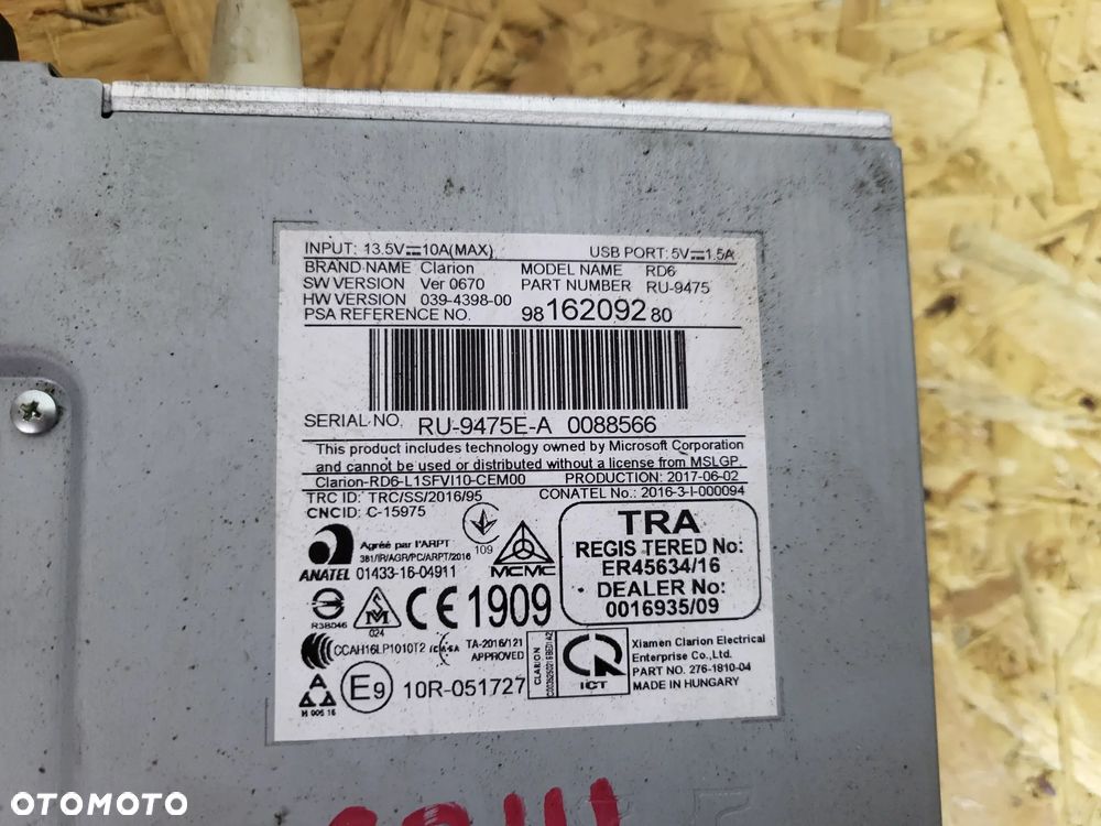 Radio Panel wyświetlacz Citroen C3 III - 4