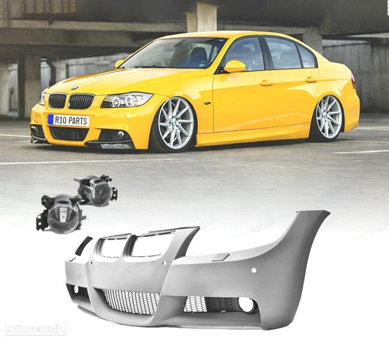 PÁRA-CHOQUES BMW E90 E91 05-08 LOOK M PDC + FAROIS DE NEVOEIRO - 1
