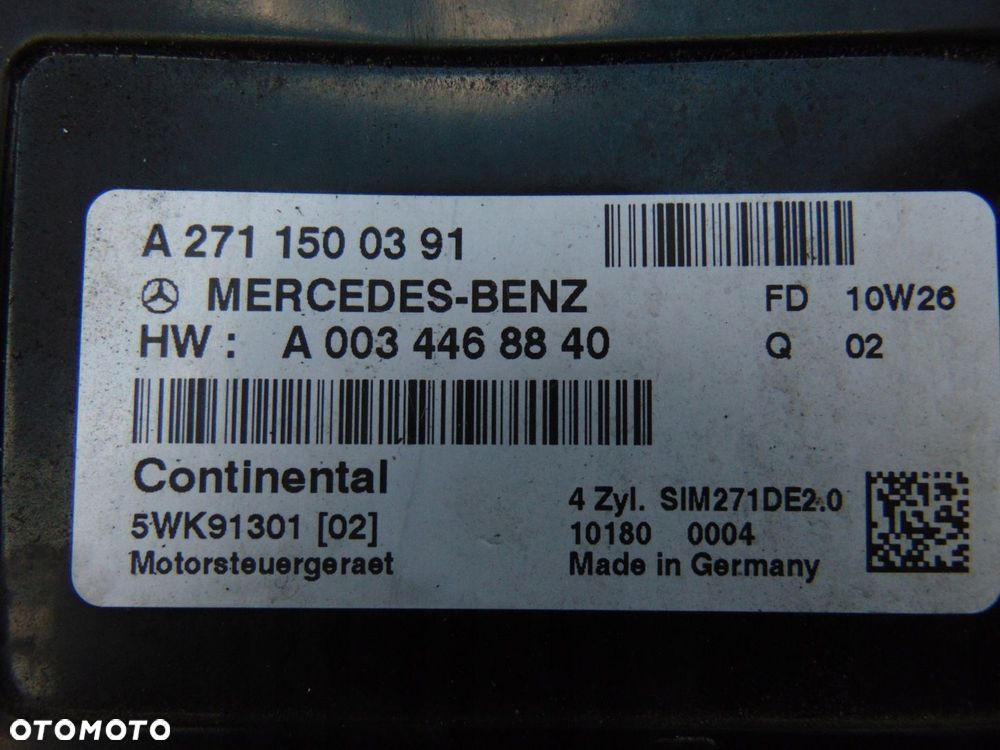 ZESTAW STARTOWY IMMO MERCEDES C KLASA W204 2007r- 1.8CGI BENZYNA EUROPA - 12