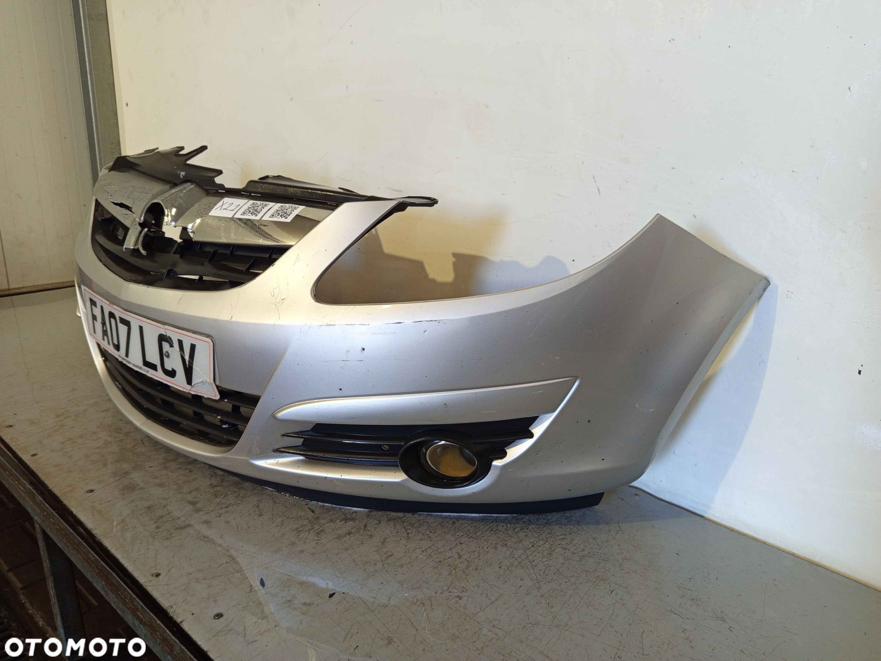 + ZDERZAK PRZÓD PRZEDNI OPEL CORSA D Z157 SREBRNY HALOGENY - 3
