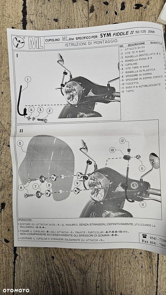 Uchwyt mocowanie szyby Sym Fiddle 2 - 7