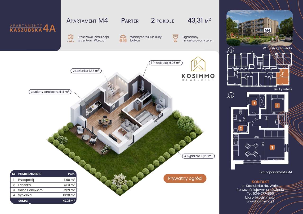 Nowa Inwestycja - Kaszubska 4a - Centrum-Parter,Ogród, Taras, 2 Pokoje