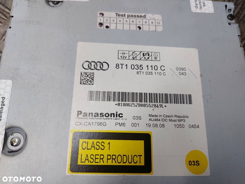 PANEL STEROWANIA MMI + WYŚWIETLACZ + ZMIENIARKA AUDI A4 B8 8T0919609 - 9