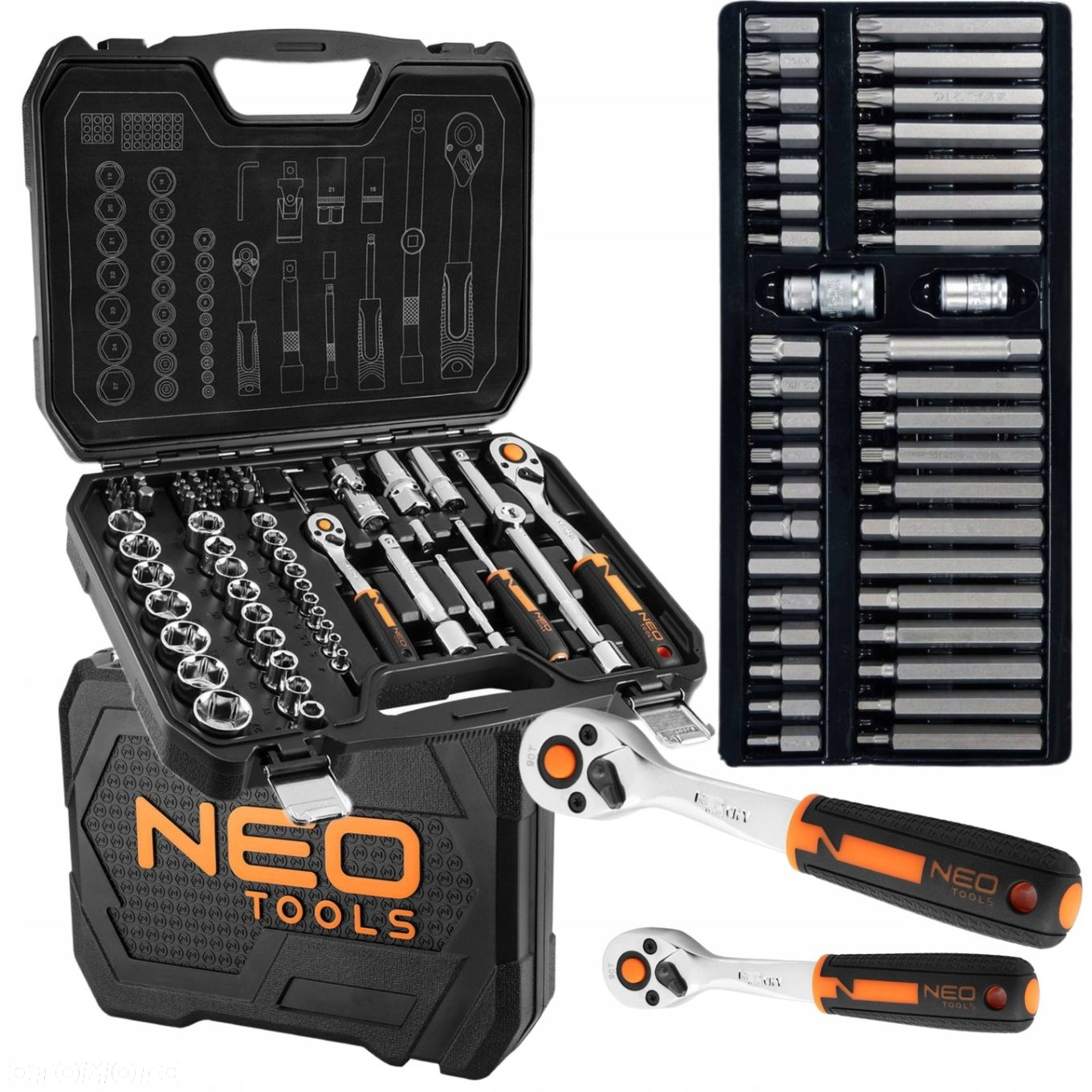 NEO ZESTAW KLUCZY NASADOWYCH 73E 1/2" 1/4" NASADKI BITY SATYNA  TORX 40SZT - 14