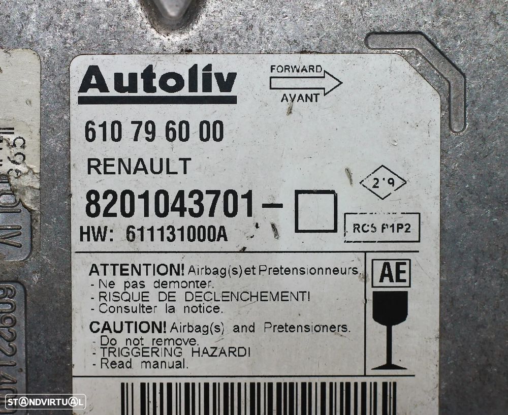 CENTRALINA DE AIRBAG RENAULT CLIO III - 5