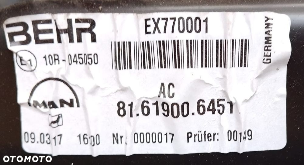 NAGRZEWNICA KOMPLETNA MAN TGX TGA 81619006451 - 5
