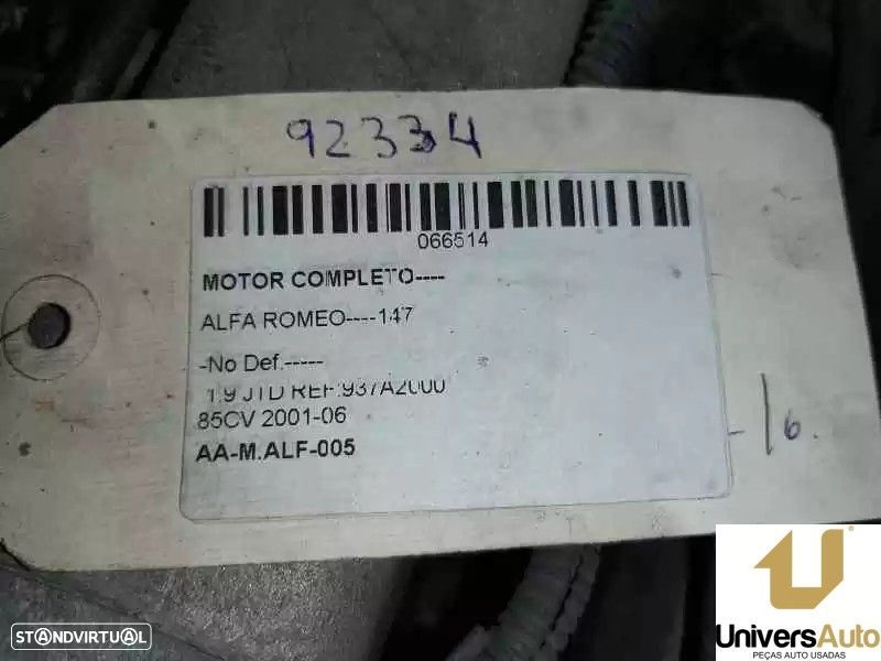 MOTOR COMPLETO ALFA ROMEO 156 -937A2000 - 1