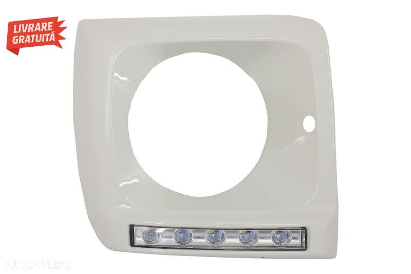 Carcasa faruri Alb cu Lumini de zi dedicate LED DRL Mercedes G-class W463 (1989-20- livrare gratuita - 3
