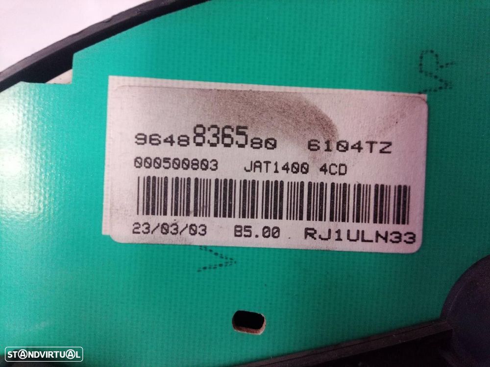QUADRANTE PEUGEOT 206 FASTBACK 2003 -9648836580 - 3