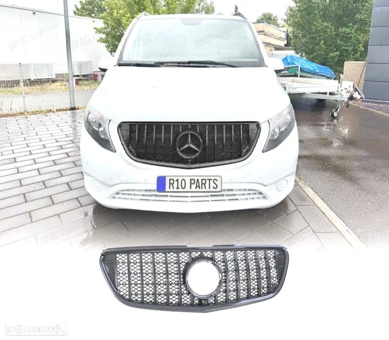 GRELHA FRONTAL MERCEDES VITO W447 14-19 CARBONO - 1
