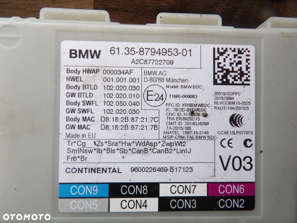 BMW - G31,G30 - MODUŁ , STEROWNIK BDC - 8794953 - 2