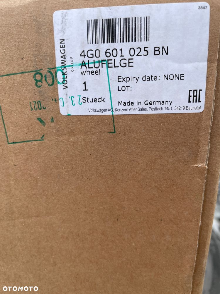 Felga aluminiowa 8.5x 20 ET45 5x112 4G0601025BN AUDI A6 4G NOWA oryginalna - 3