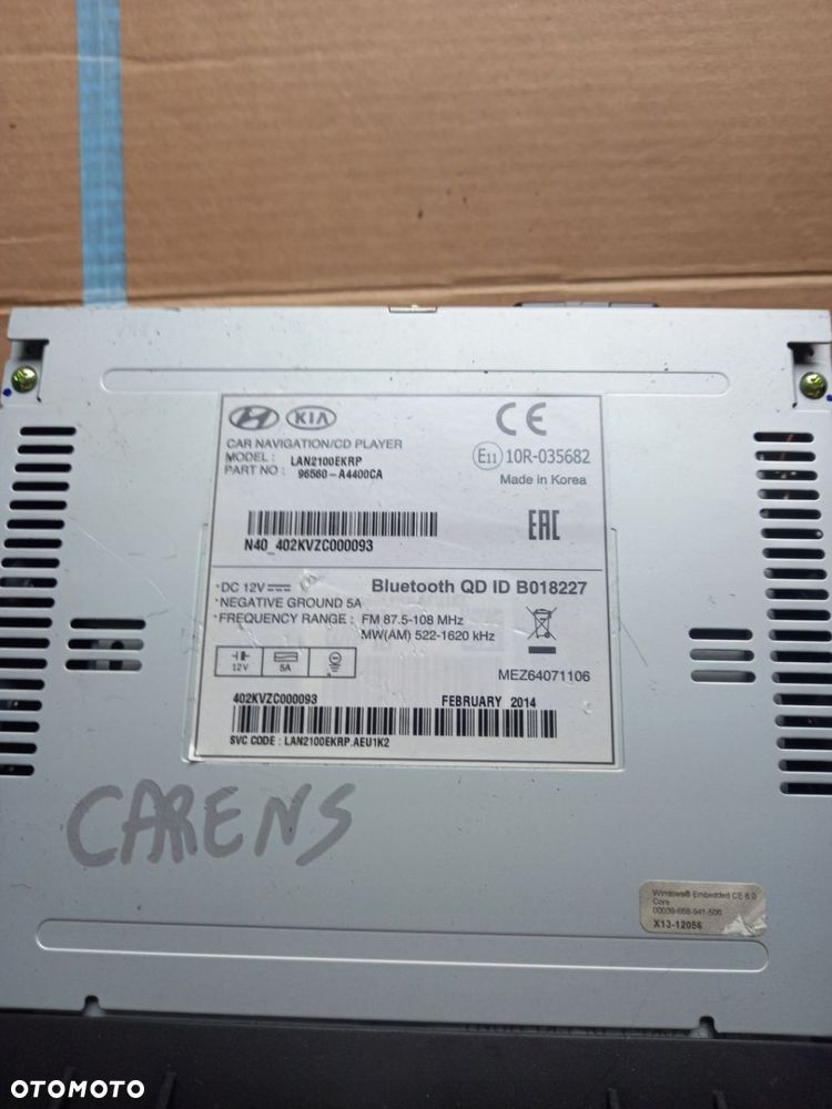 KIA CARENS IV RADIO NAWIGACJA 96560-A4400 CA - 2