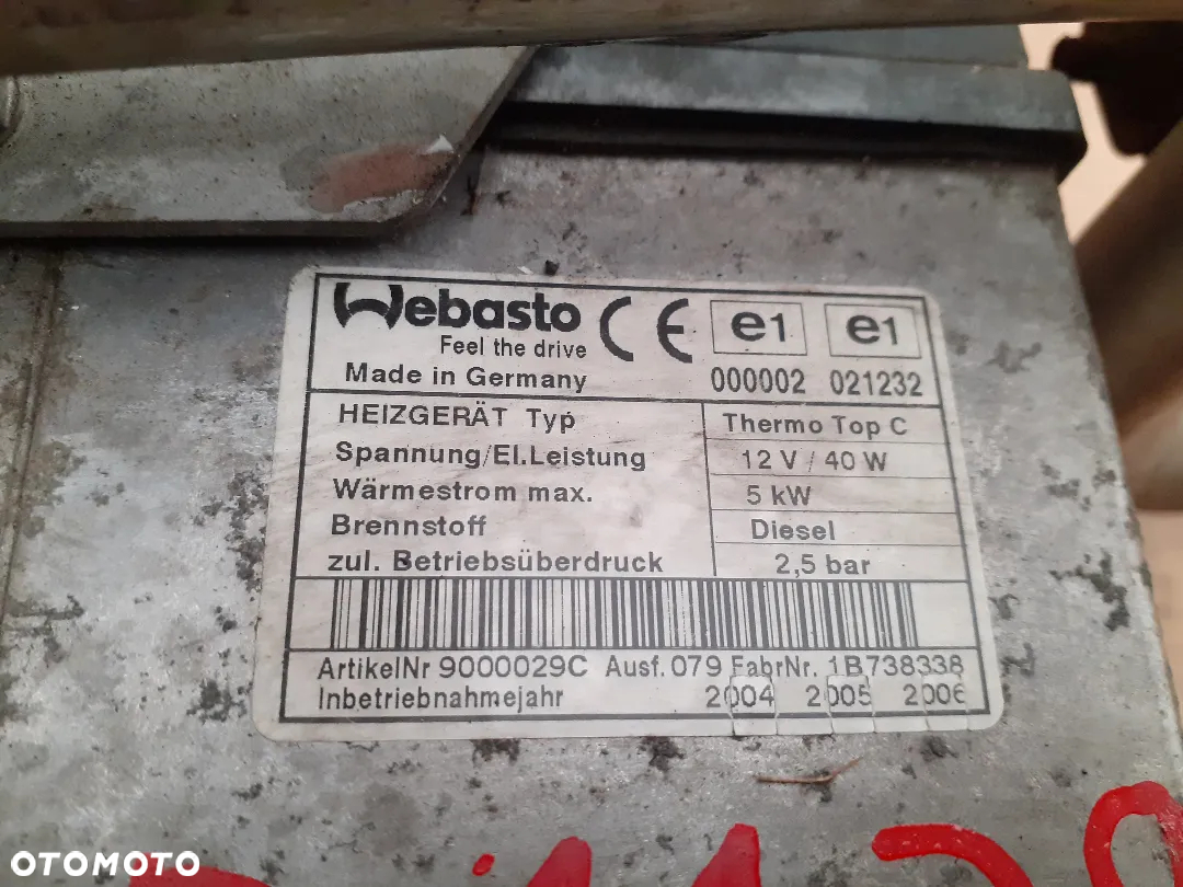 # WEBASTO OGRZEWANIE nr 000002021232 - 2