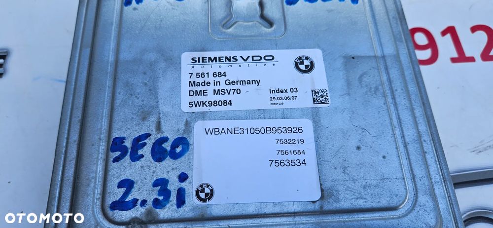 BMW 5 E60 2.3i N52 B25A Zestaw startowy do odpalenia auta komputer sterownik dme licznik moduł CAS 7561684 6983145 6943791 - 5