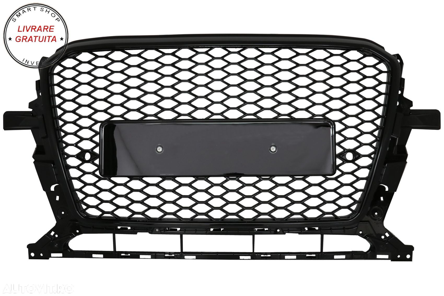 Grila Bara Fata Audi Q5 8R Facelift (2012-2015) Negru Lucios- livrare gratuita - 1