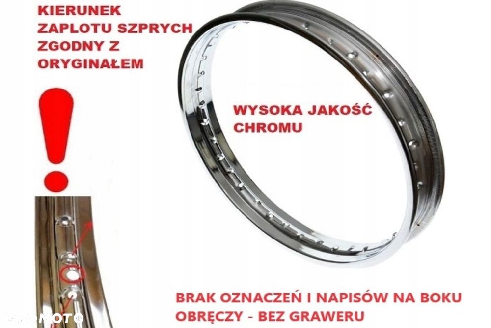felga szprychy chromowane wsk do wski 125 175 bez graweru delux komplet - 2