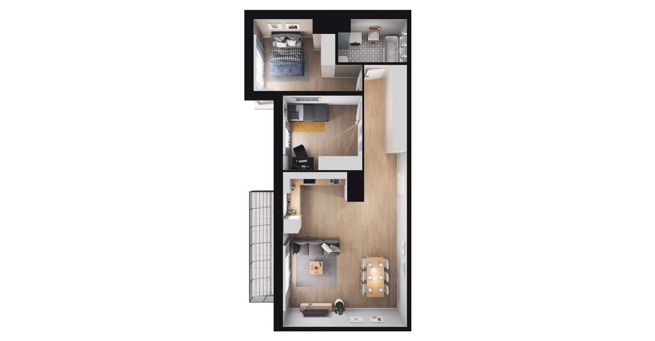 3-pokojowe mieszkanie 69m2 + balkon Bezpośrednio - Pełny obrazek: 2/23