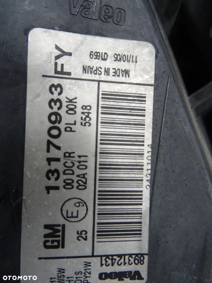 OPEL VECTRA C GTS LIFT 05-08 LAMPA LEWA PRZÓD PRZEDNIA BIXENON 13170933 - 6