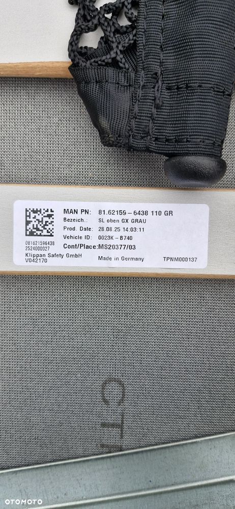 MAN TG3 TGX ŁÓŻKO GÓRNE NOWE 81.62159-6438 - 5