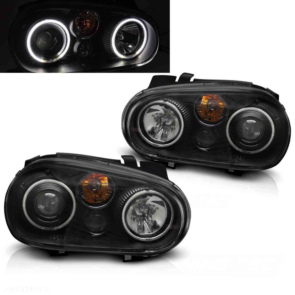Reflektory Lampy kpl Ringi Led CCFL Black Tuning VW Golf IV 4 1j 1998-2004 - 3