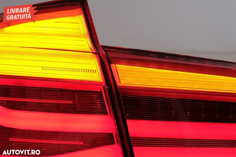 Stopuri LED BMW Seria 3 F30 (2011-2019) Rosu Clar LCI Design cu Semnal - 8