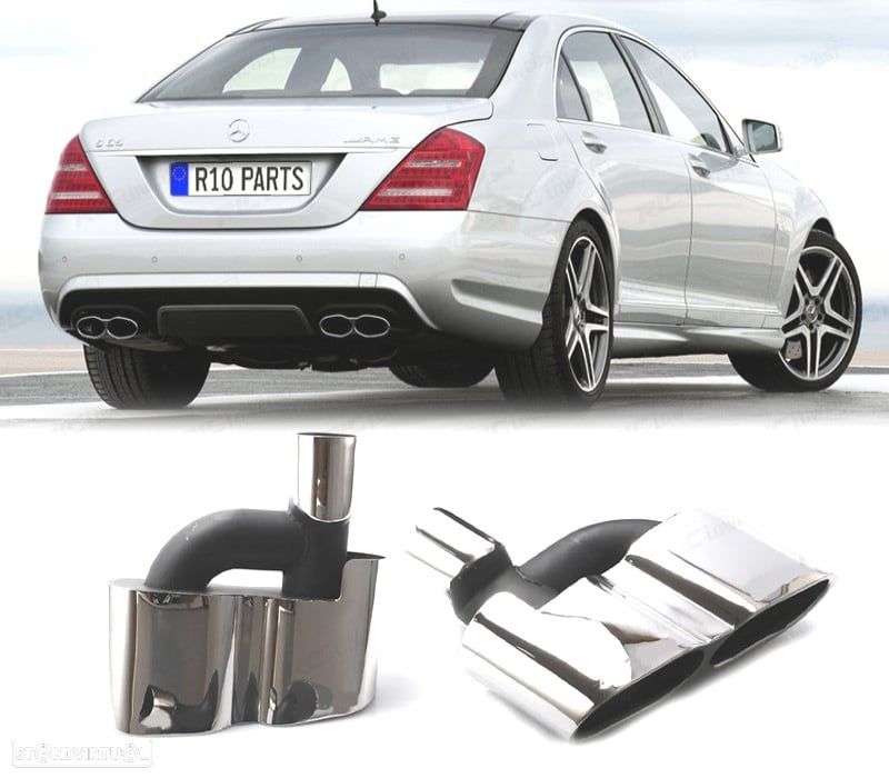 PONTEIRA DE ESCAPE ESPECÍFICA MERCEDES S W221 05-13 LOOK AMG - 1