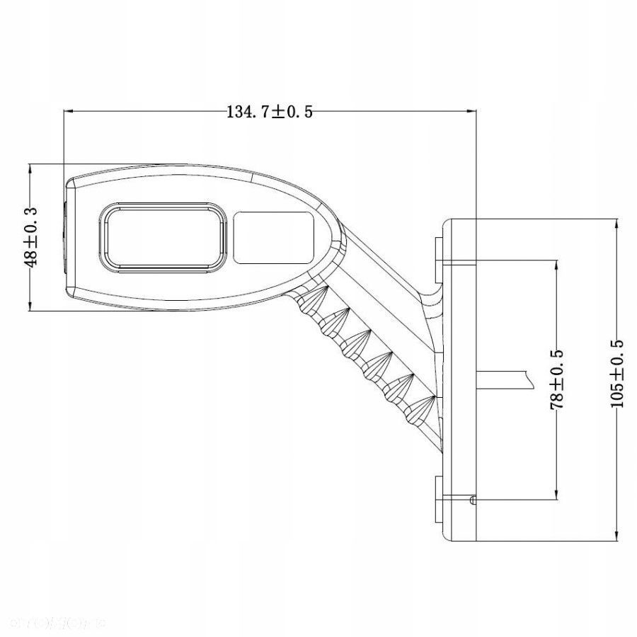 lampa obrysowa kmr8 led 135 mm 12/24v lewa - 3