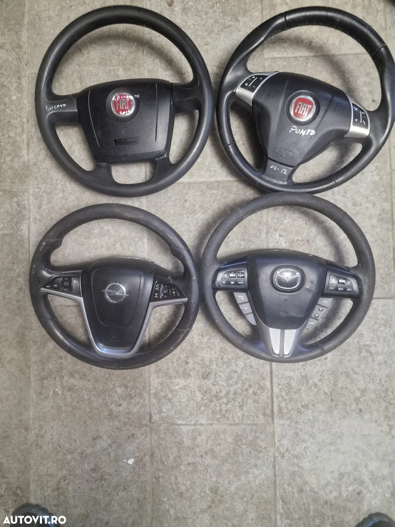 Volan piele cu comenzi si airbag Fiat Punto,Ducato, Opel Insignia A,Mazda Cx7 - 2