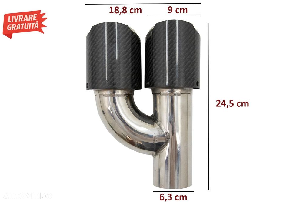 Tobe Ornamente Sistem de evacuare Carbon Fiber Finisaj Lucios 6.3cm- livrare gratuita - 10