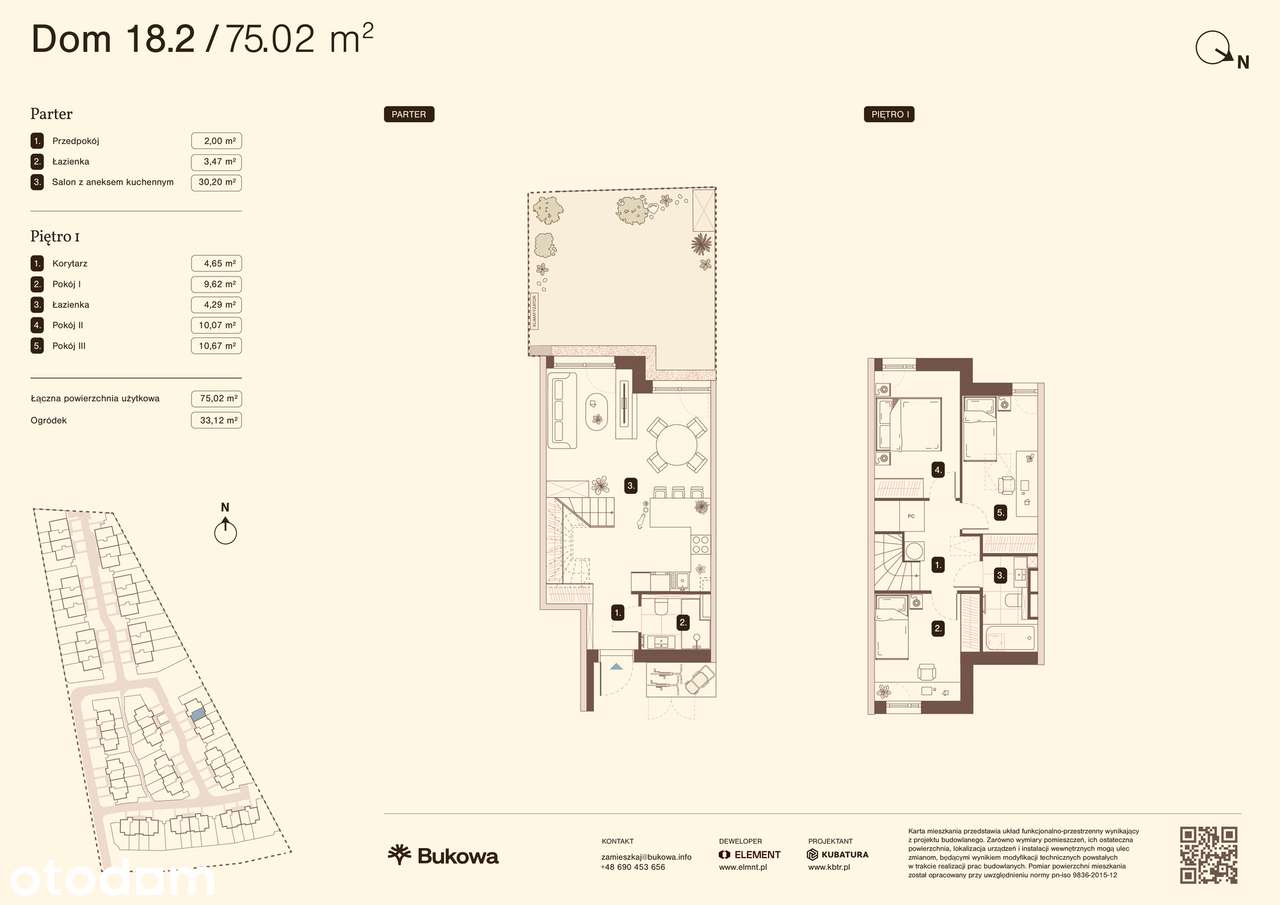 Mieszkanie na sprzedaż, 4 pokoje, 75 m², Modlnica
