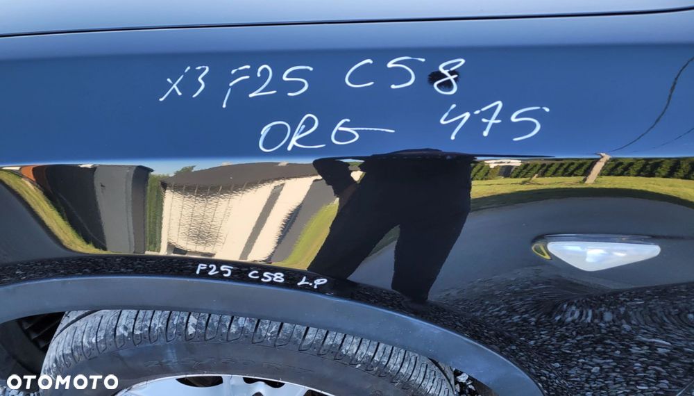 BŁOTNIK LEWY PRZÓD PRZEDNI BMW X3 F25 475 BLACK SAPPHIRE ORG LAKIER C58 - 3