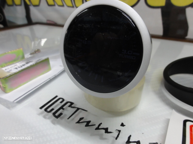 Manometro da Pressao do Turbo 3 bar Fundo Preto / smoke c/iluminaçao led branco Depo Racing Japan 52mm de diametro - 13