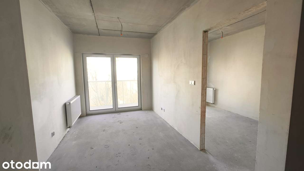 2 pokoje z balkonem w stanie deweloperskim - zaprojektuje je SAM !