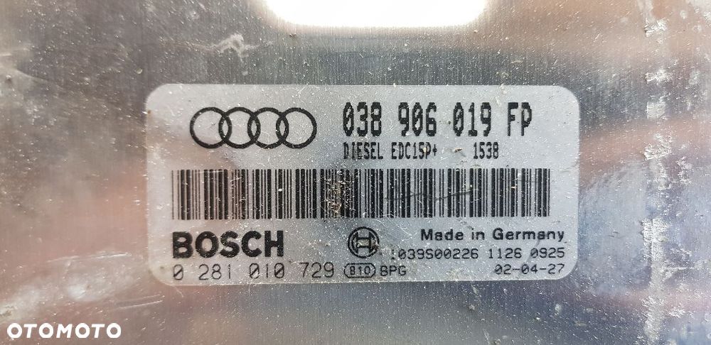 AUDI A4 B6 1.9 TDI STERWNIK SILNIKA 038906019FP - 2