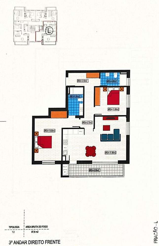 Apartamento T2 em Avanca de 100,00 m2 - Grande imagem: 2/4