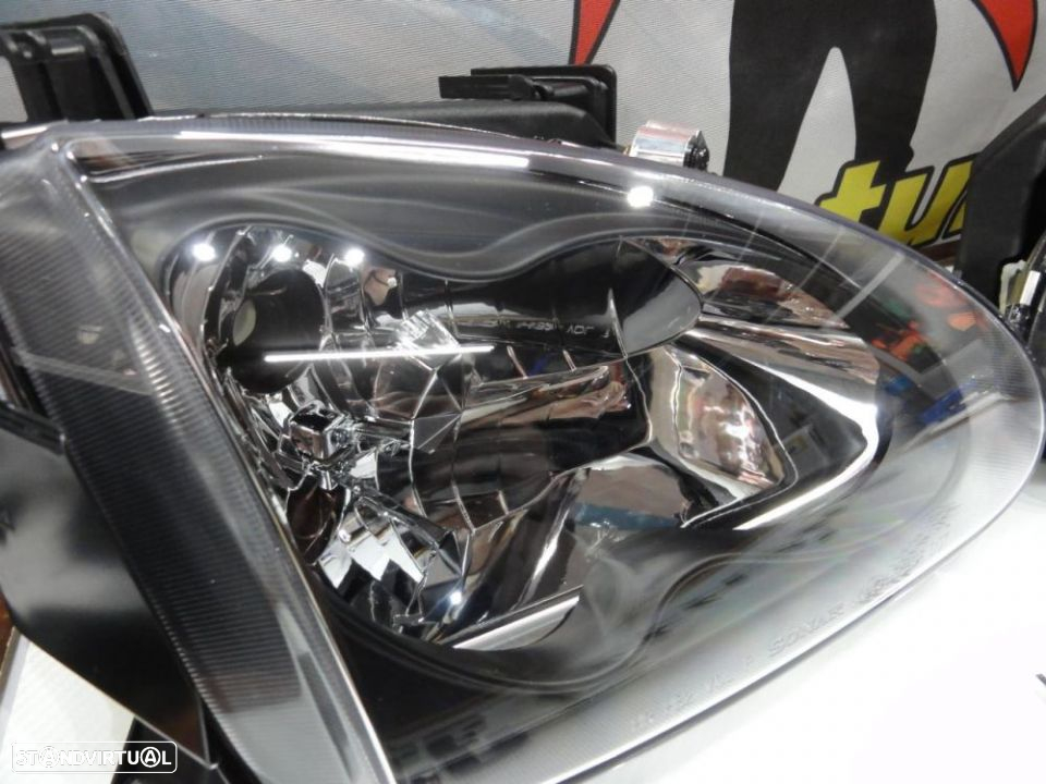 Faróis frontais com lâmpadas HOD 5000k para Honda crx del sol 92-97 Fundo preto JDM look - 5