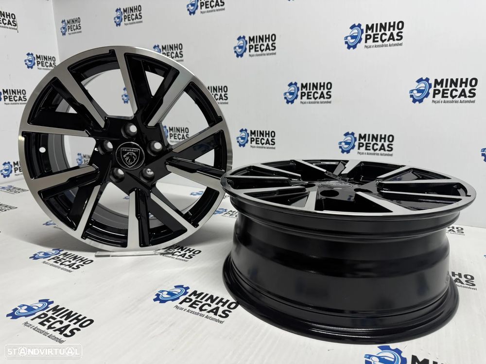 Jantes Look Peugeot 308 em 16 (5x108) preto e polido - 5