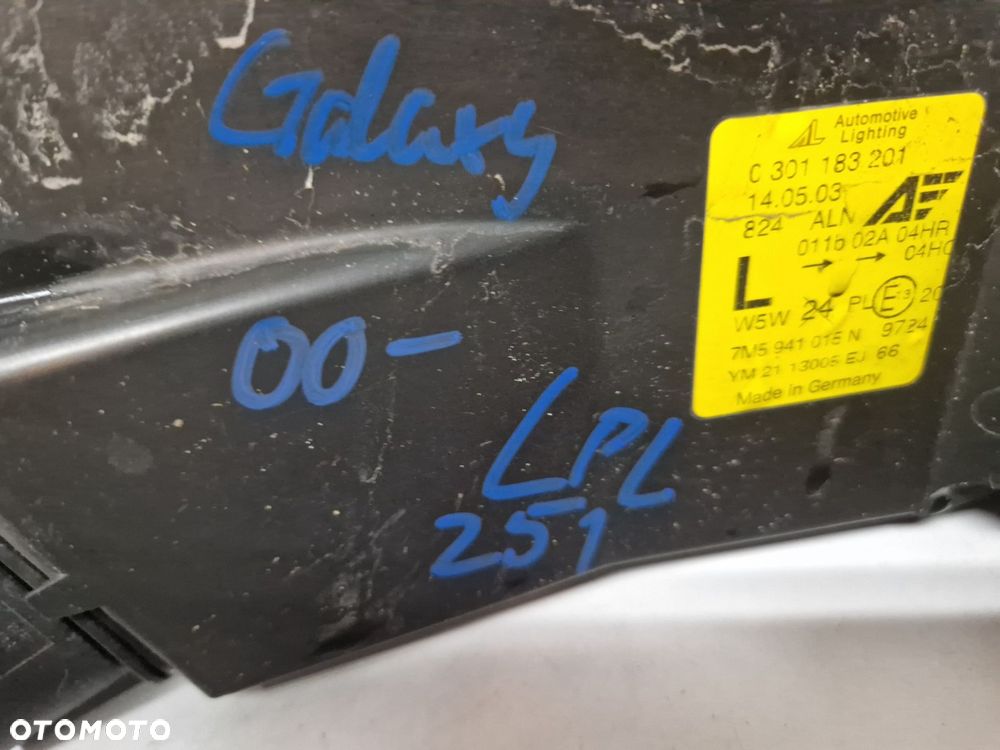 FORD GALAXY VW LAMPA LEWA PRZÓD PRZEDNIA EU 0301183201 7M5941015N - 2