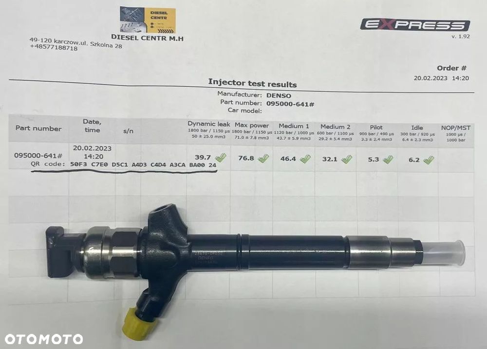 Wtryskiwacz 23670-0R030 Avensis Corolla 2.0D - 2